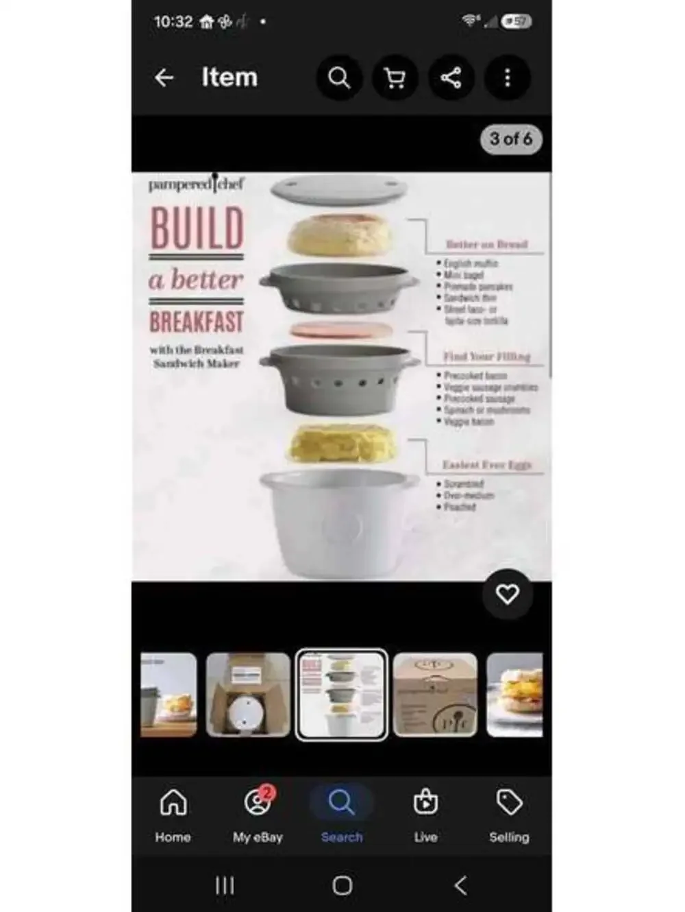 Pampered chef breakfast sandwich maker, new in box